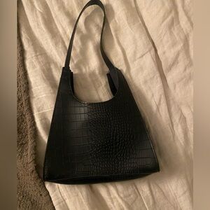Croc faux leather shoulder bag